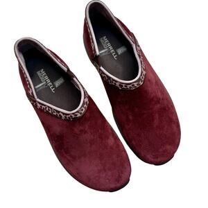 MERRELL Women's 8.5 Encore Adams Slip On Performance Shoe Raisin Suede Leather